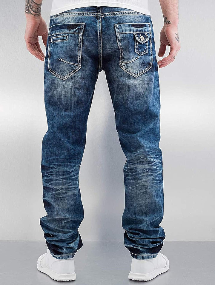Cipo & Baxx Herren Jeans / Straight Fit Jeans Stevenage blau W 40 L 32