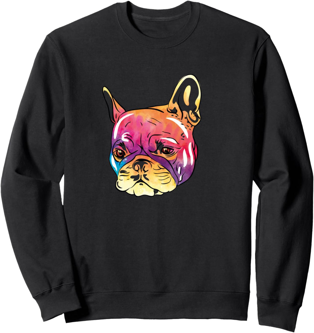 Bunte französische Bulldogge Niedlicher Hund Pop Art Tier Sweatshirt
