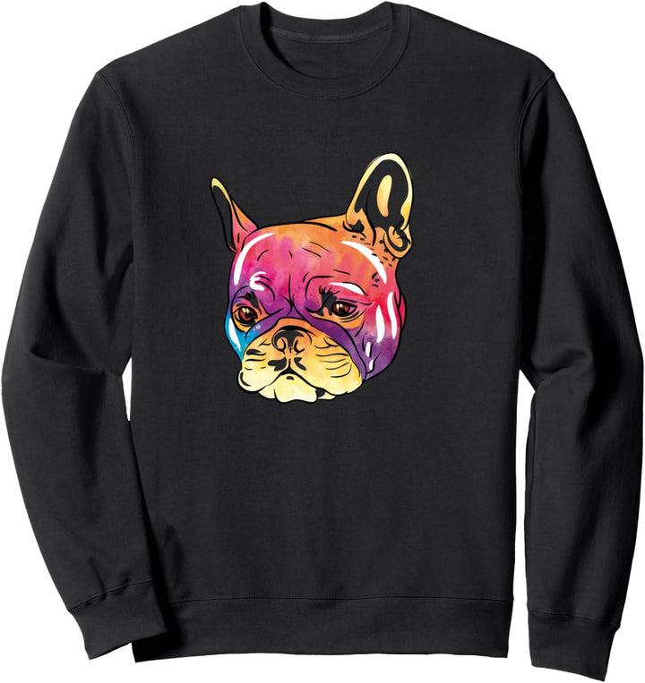 Bunte französische Bulldogge Niedlicher Hund Pop Art Tier Sweatshirt