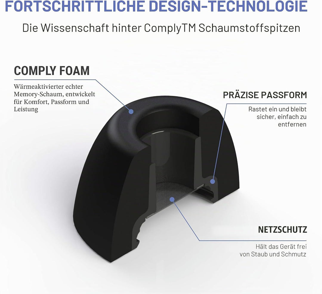 Comply Premium Memory Foam Kopfhörer für Airpods Pro (gross, 3 Paar) L Alte Version, L Alte Version