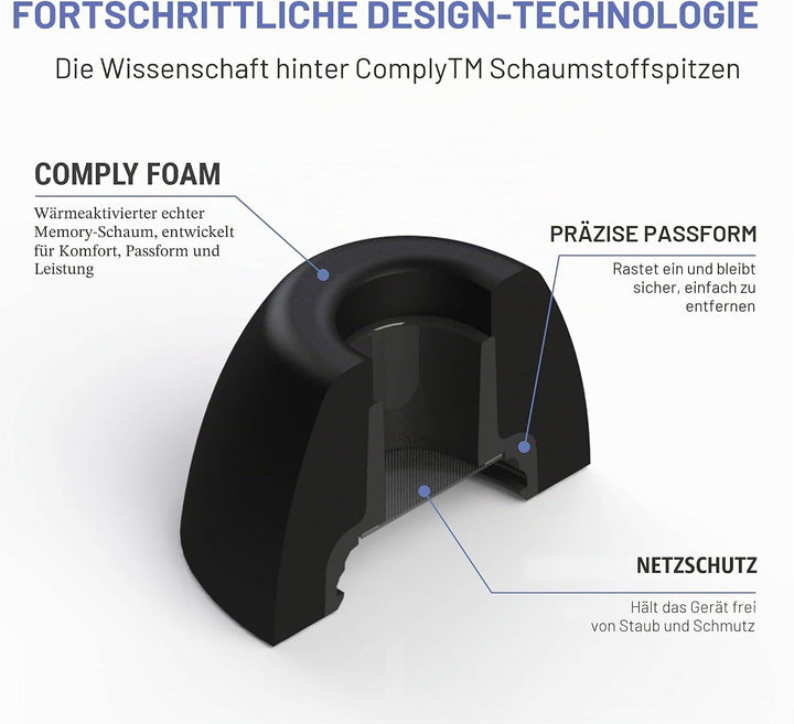 Comply Premium Memory Foam Kopfhörer für Airpods Pro (gross, 3 Paar) L Alte Version, L Alte Version