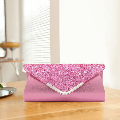 CORIOS Damen Clutch Tasche Envelope Abendtasche Pailletten Henkeltasche Glitzer Hochzeit Brautbörse