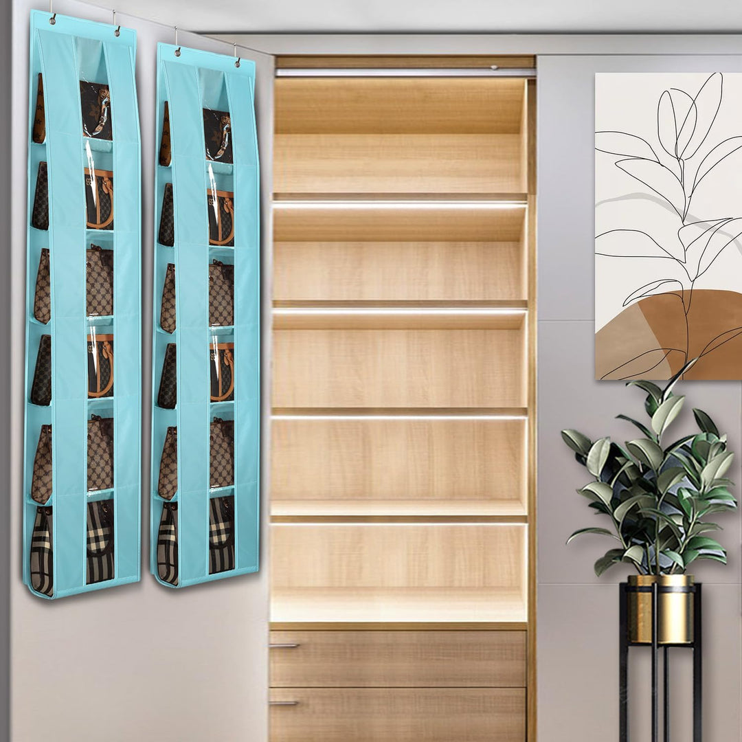 Lirex Handtaschen Organizer Über Tür, 2er Set mit 6 Etagen, platzsparender Organizer zur Aufbewahrun