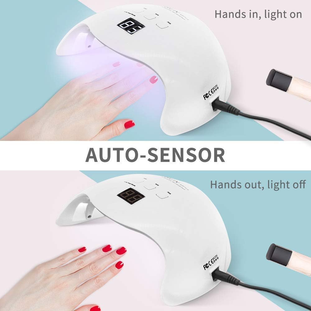 Vishine Maniküre-Set, UV/LED, Maschine, semi-permanent, 45 Farben Nagellack semi-permanent, Top Base
