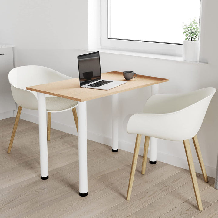 AKKE 60x40 | Esszimmertisch - Esstisch - Tisch mit weissen Beinen - Küchentisch - Bürotisch | Eiche