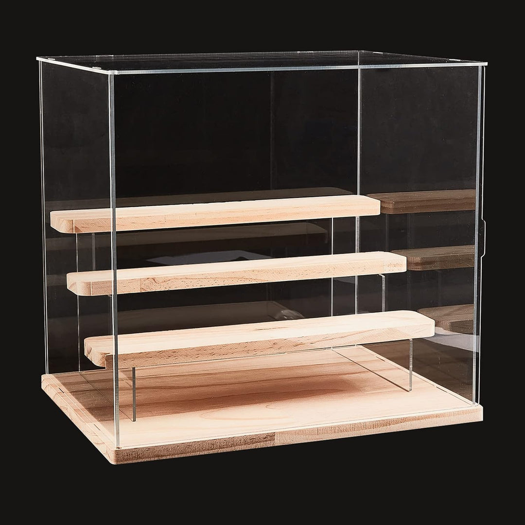 NBEADS 3 Stufen Transparentem Acryl Vitrine, Klar Figuren Display Boxen Arbeitsplatten Box Aufbewahr