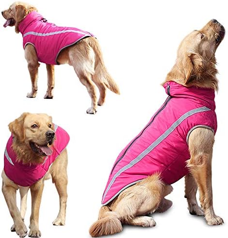 Idepet Wasserdichter Hundemantel Winter Warme Jacke, Winddichte Haustierkleidung Hundejacke Outfit f