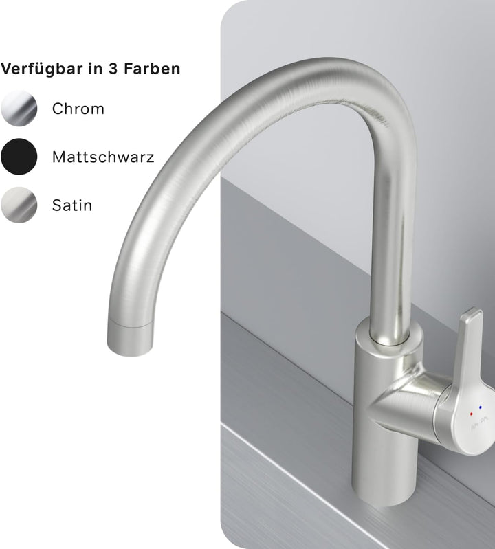 AM.PM X-Joy S – Küchenarmatur mit Einhebelmischer | Spültischarmatur Hochdruck für Küche | Wasserhah