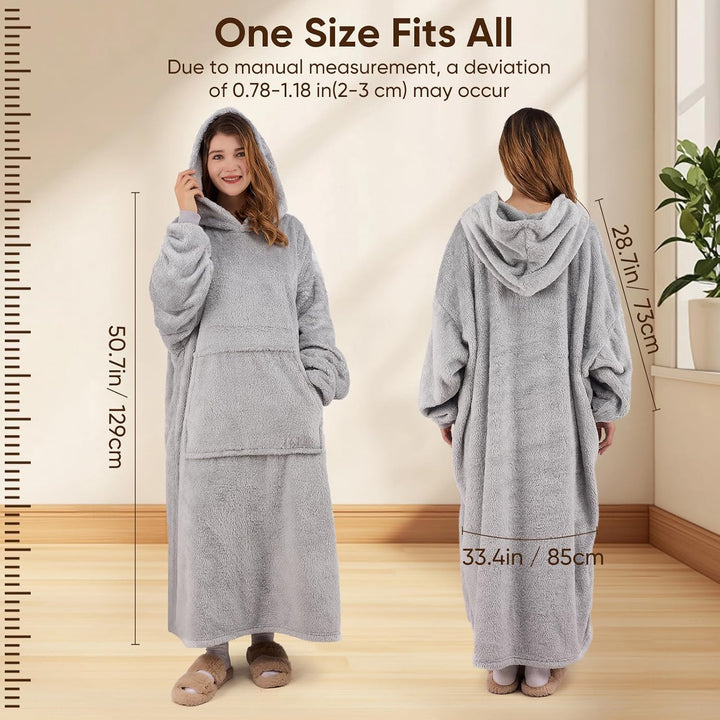 Qutool Hoodie Decke mit Ärmeln und Kuscheldecke, Weich Warm Tragbare zum Anziehen für Erwachsene, Ku