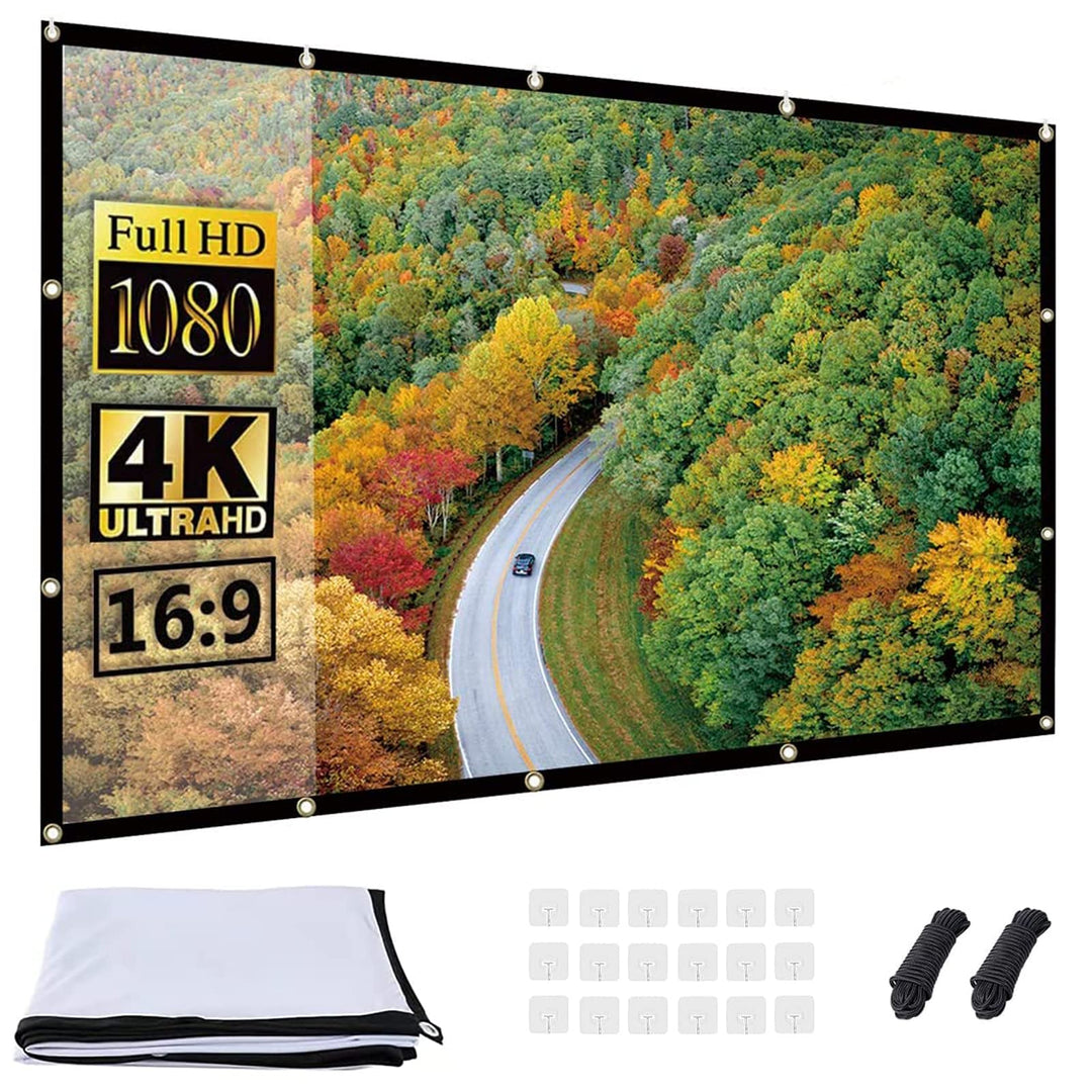 OWill Beamerleinwand 16:9 HD faltbar für Heimkino Indoor Outdoor (100 Zoll) 100 inch, 100 inch
