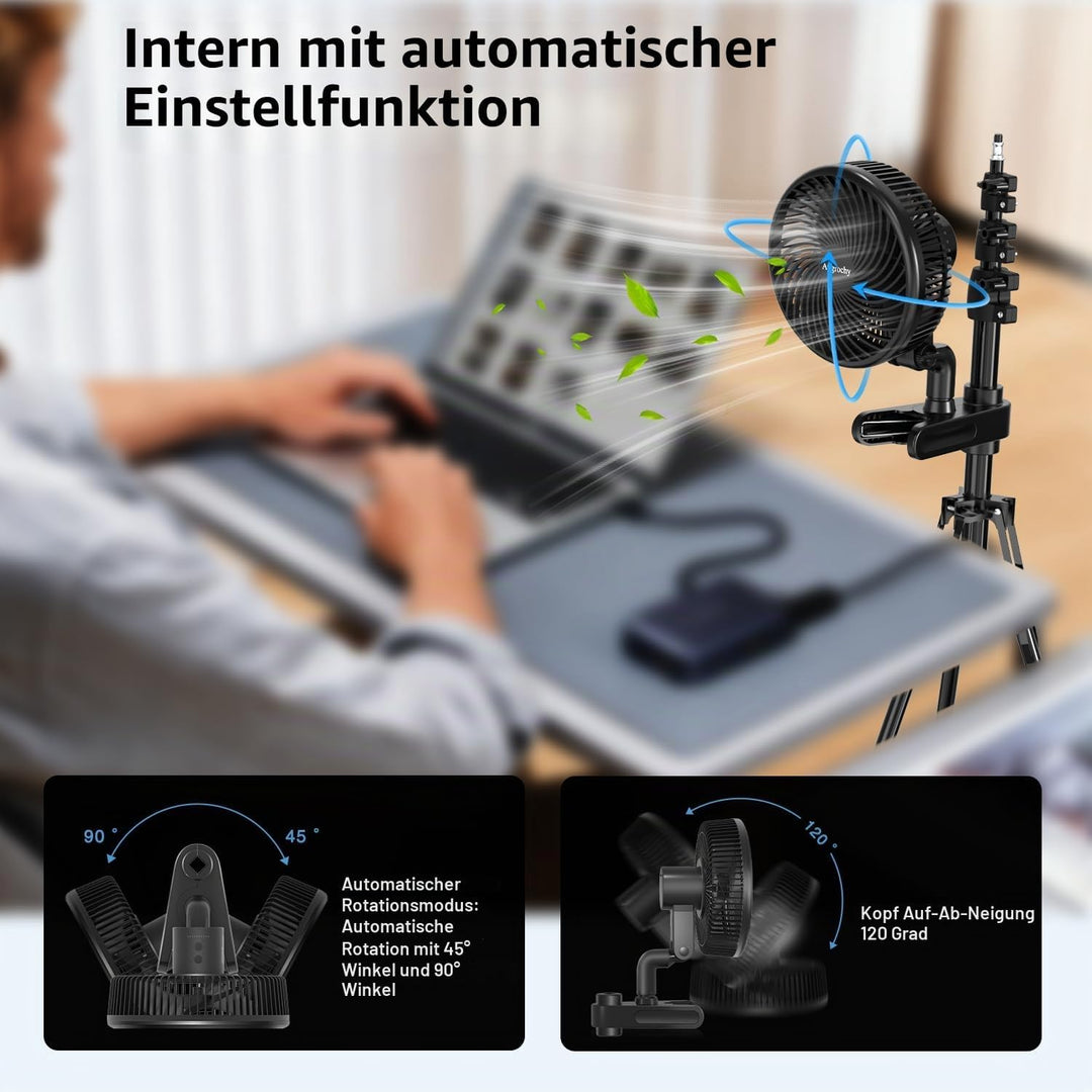 Aygrochy Grow Ventilator mit Clip, EC-Motoren 10 Geschwindigkeiten grow lüfter mit Smart APP Control