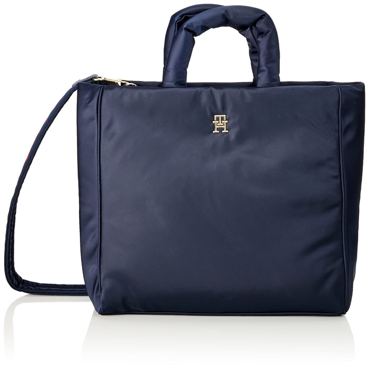 Tommy Hilfiger Damen Tote Bag Tasche TH Flow Tote Solid mit Reissverschluss, Blau (Space Blue), Einh