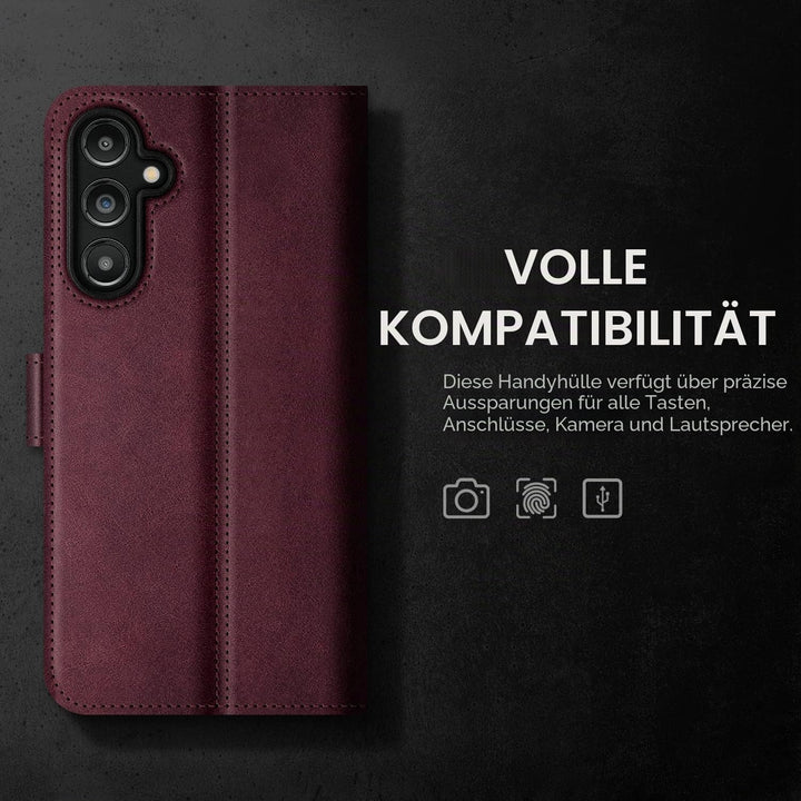 SURAZO Premium Handyhülle für Samsung Galaxy A54 Hülle Leder – Klappbare Echtleder Schutzhülle [Magn