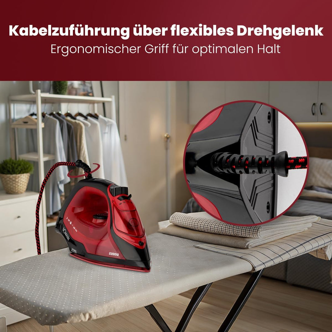 Bomann® Dampfbügeleisen mit Keramiksohle | 2200W | Bügeleisen mit Dampf | 250ml Tank | schnelle Aufh