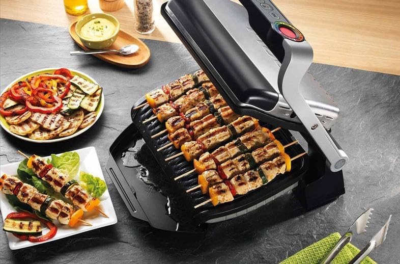 Tefal OptiGrill+ GC718D10 Smart Grill, 6 Programme, Kochanzeige, Dickenmessung, Tropfwanne