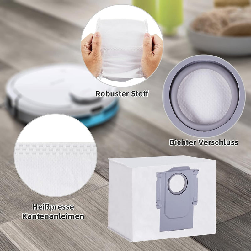 20 Stück Zubehörset für Roborock S8 Pro Ultra Staubsauger, Ersatzteile Enthält 2 Hauptbürste 4 HEPA-