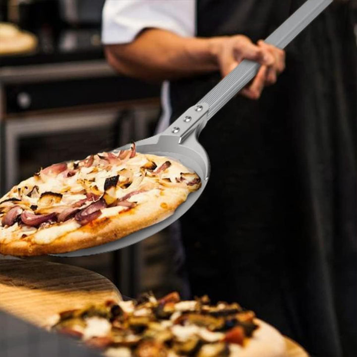 Honsdom Perforierter Pizzaschieber, 8 Zoll Pizzawender, Rund Pizzaschaufel aus Hart Eloxiertem Alumi
