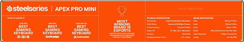 SteelSeries Apex Pro Mini HyperMagnetic Gaming- – Die weltweit schnellste – Anpassbares Ansprechverh