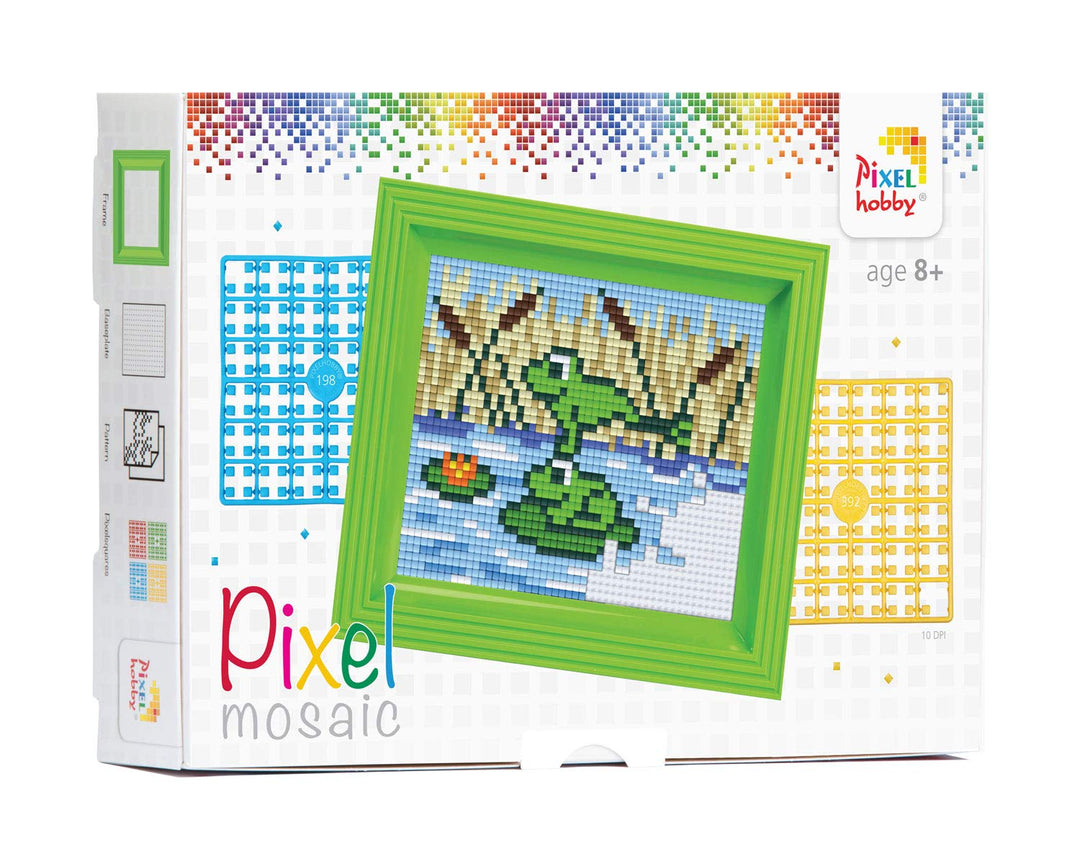 Pracht Creatives Hobby Pixel P31264 Mosaik Geschenkverpackung Frösche, Pixelbild mit Rahmen, kinderl