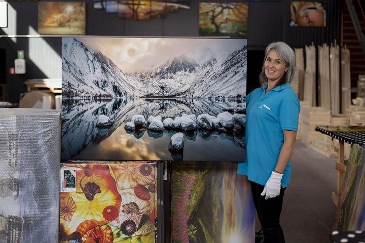 Startonight Bilder Verschneite Berge, Leinwandbilder Moderne Kunst, Landschaft Wanddeko Kunstdrucke,