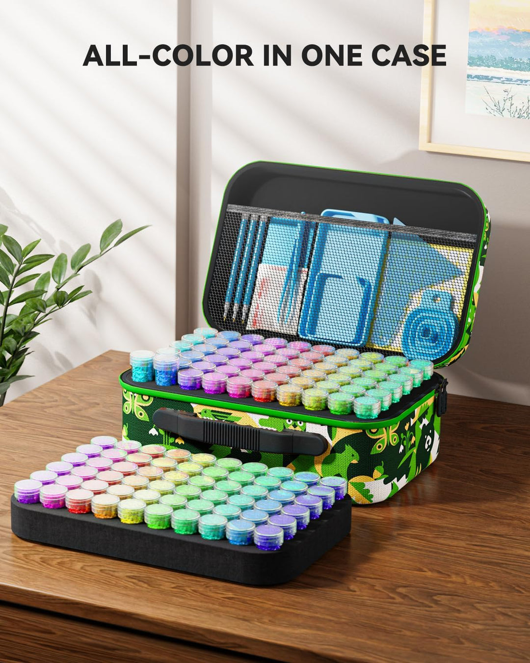 ARTDOT 5D Diamond Painting Zubehör Boxen, 120 Stück Diamant Painting Aufbewahrungsbox mit Koffer Tri