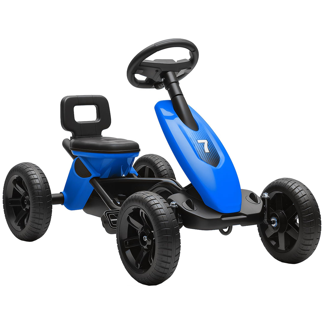 AIYAPLAY Pedal Go Kart für Kinder, Kinder-Rennwagen mit leisen Eva-Reifen, für 2-5 Jahre, blau | Kin