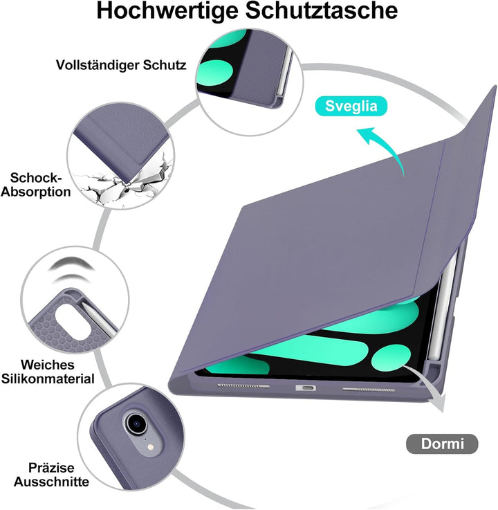 IVEOPPE Tastatur für iPad mini 7 (A17 pro) 2024 / Mini 6 2021, Hülle mit Tastatu Magnetisch Bluetoot