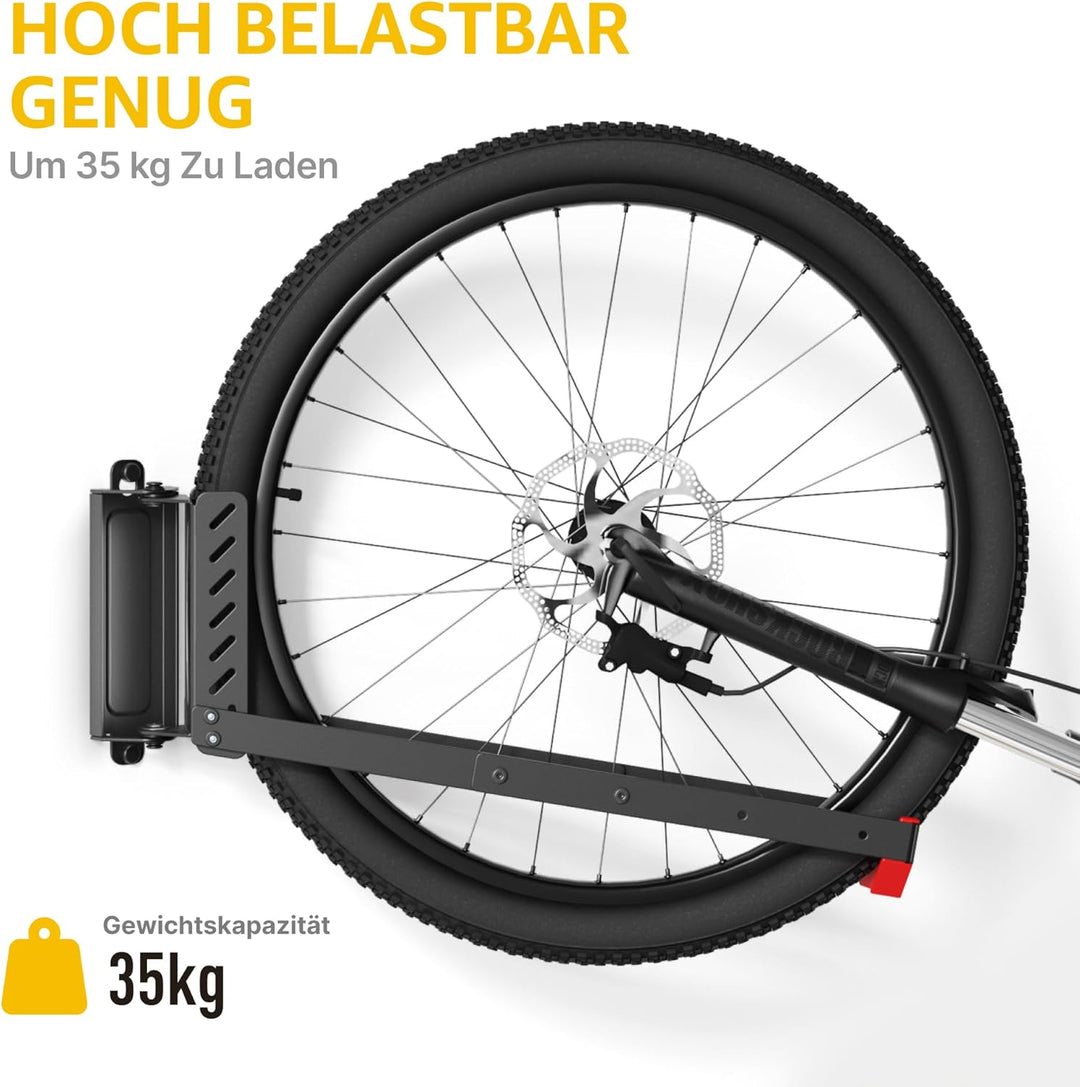 monTEK Schwenkbare Fahrrad Wandhalterung, Fahrradhalterung Wand ohne schweres Heben, platzsparender