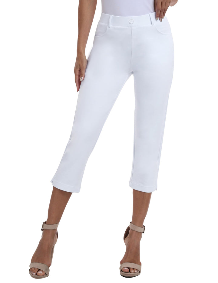 AjezMax Damen Golfhosen Capri Business Hose Elegante Golf Hosen Atmungsaktiv Yoga Büro Anzughosen El