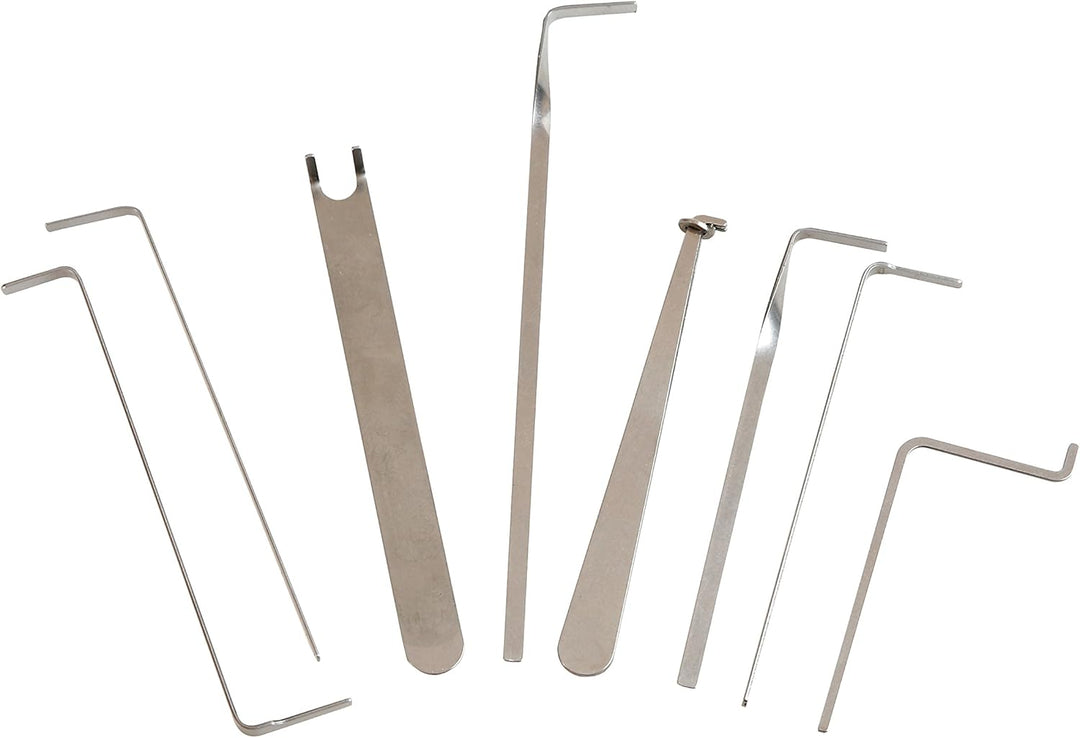 Multipick Lockpicking Spanner Profi Set 8-teilig für alle Profil-Schlösser aus Federstahl-Draht in E
