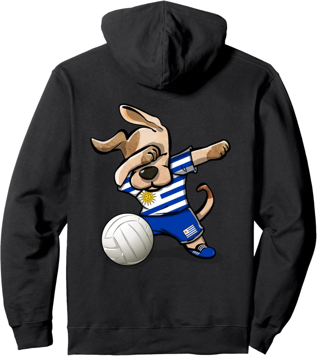 Tupfender Hund Uruguay Volleyball Uruguayische Flagge Sport Pullover Hoodie