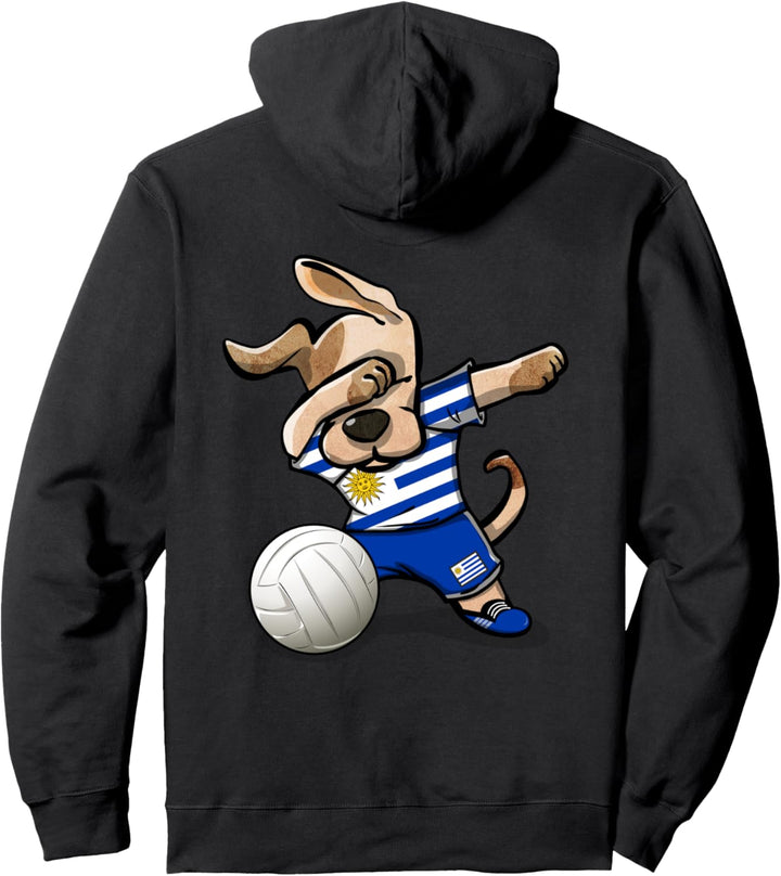 Tupfender Hund Uruguay Volleyball Uruguayische Flagge Sport Pullover Hoodie