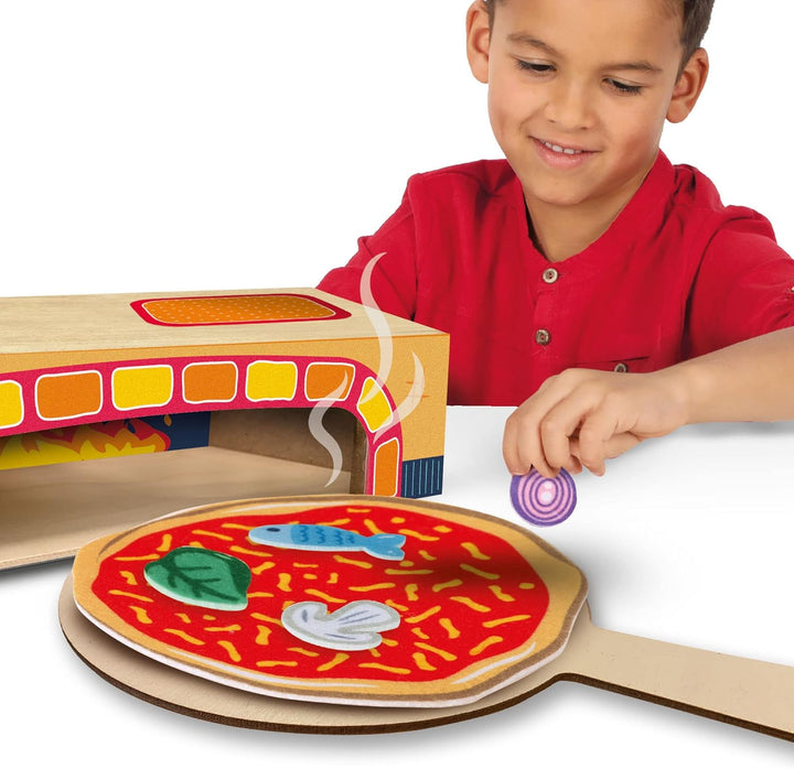 SES Creative 18016 Pizzaofen Spielset aus Holz für Kinder - Kreatives Rollenspiel und Kochsimulation