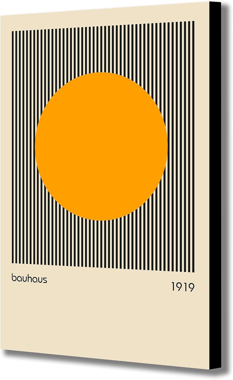Bauhaus Orange Circle 1919 Wandbild auf Leinwand, gerahmt, A2, 61 x 41 cm, verschiedene Grössen A2 [
