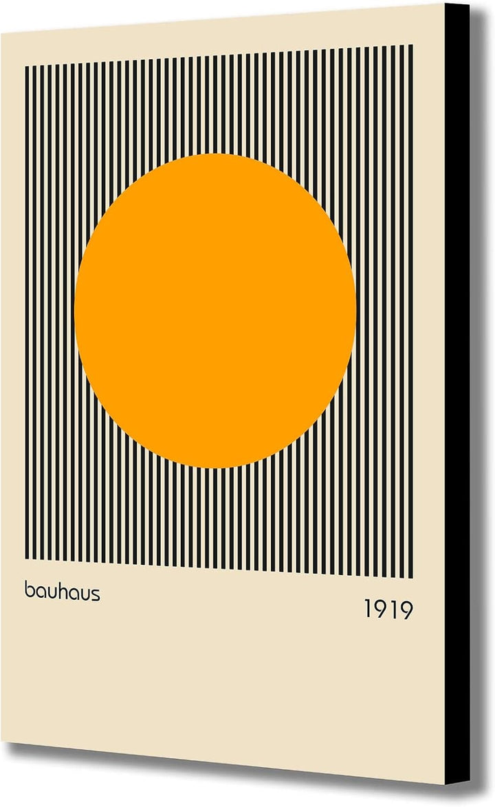 Bauhaus Orange Circle 1919 Wandbild auf Leinwand, gerahmt, A2, 61 x 41 cm, verschiedene Grössen A2 [