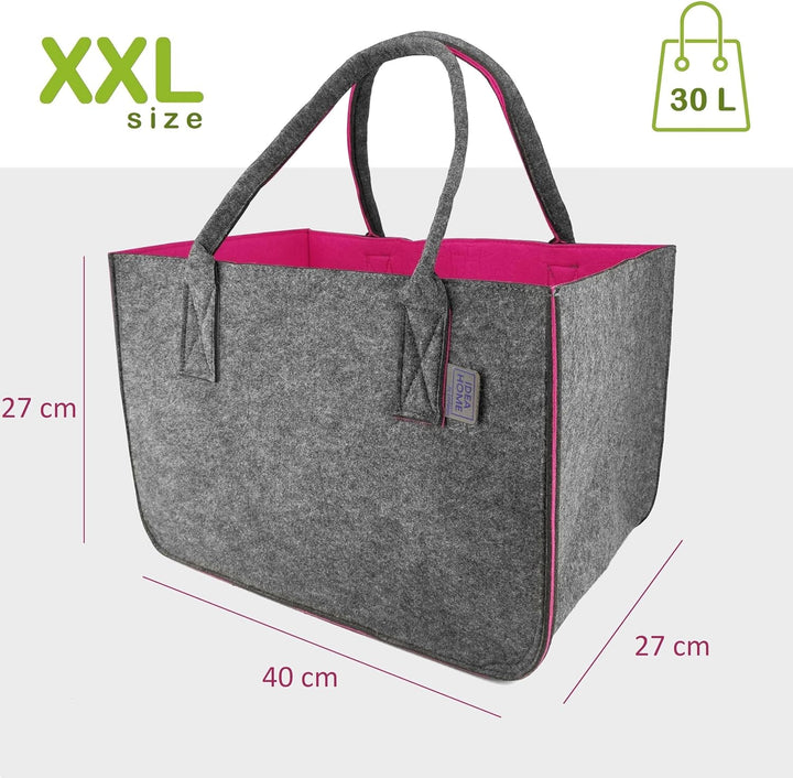 IDEA HOME Filztasche Valencia Shopper Gross-30 Liter Einkaufstasche XXL Zusammenklappbar Einkaufskor