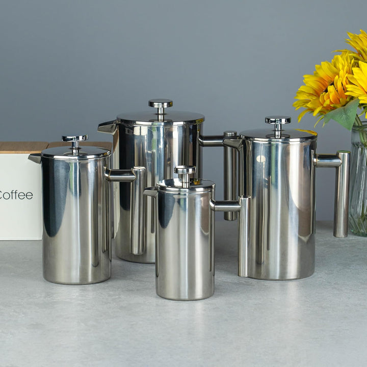 Grunwerg Cafetiere, doppelwändig, für 6 Tassen, Hochglanzpolitur Hochglanzpolitur 800ML, Hochglanzpo
