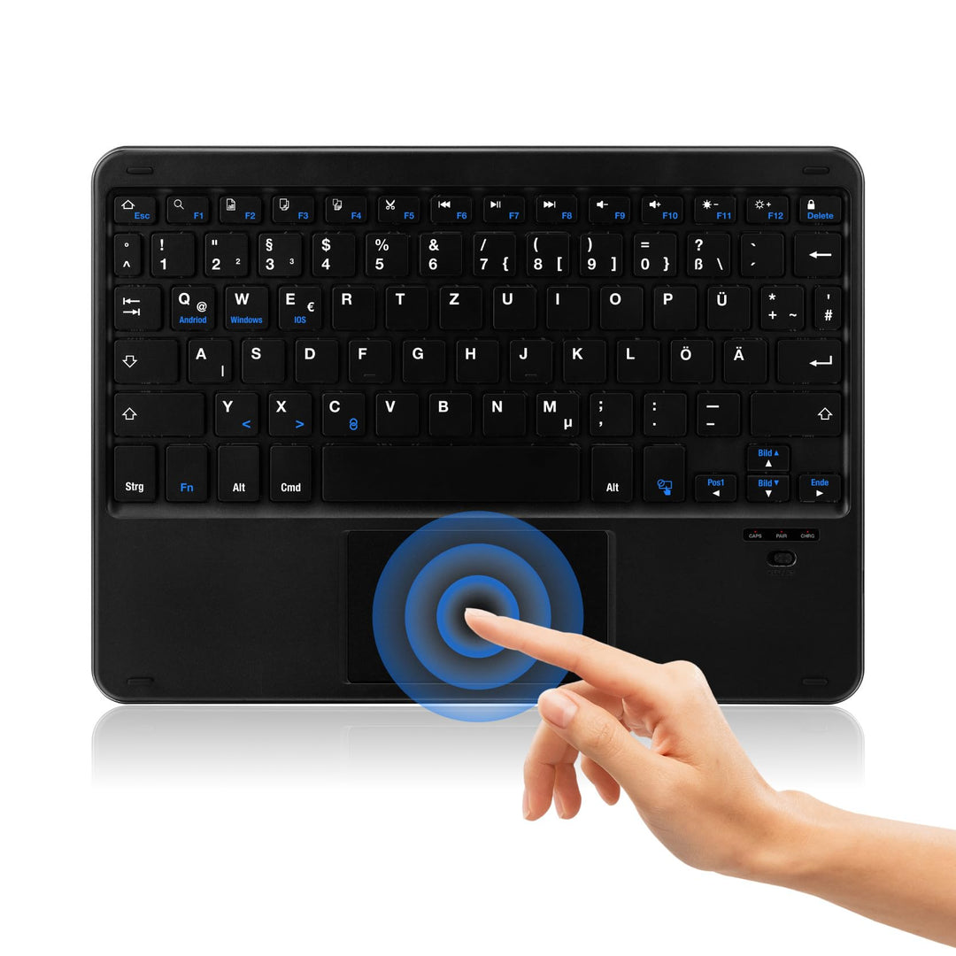 MAYPHY Kabellose Mini-Tastatur mit Touchpad, tragbare Tastatur, für iPad, Tablets, Laptops, leise Ta
