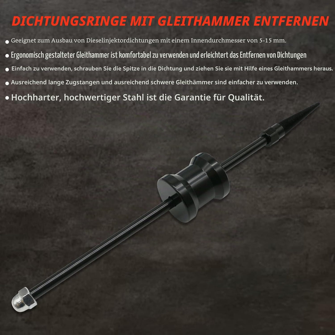 CHANG QI Diesel Injektor Dichtung Abzieher Set, Injektor Werkzeug Entfernung Werkzeug Schwarz Ergono