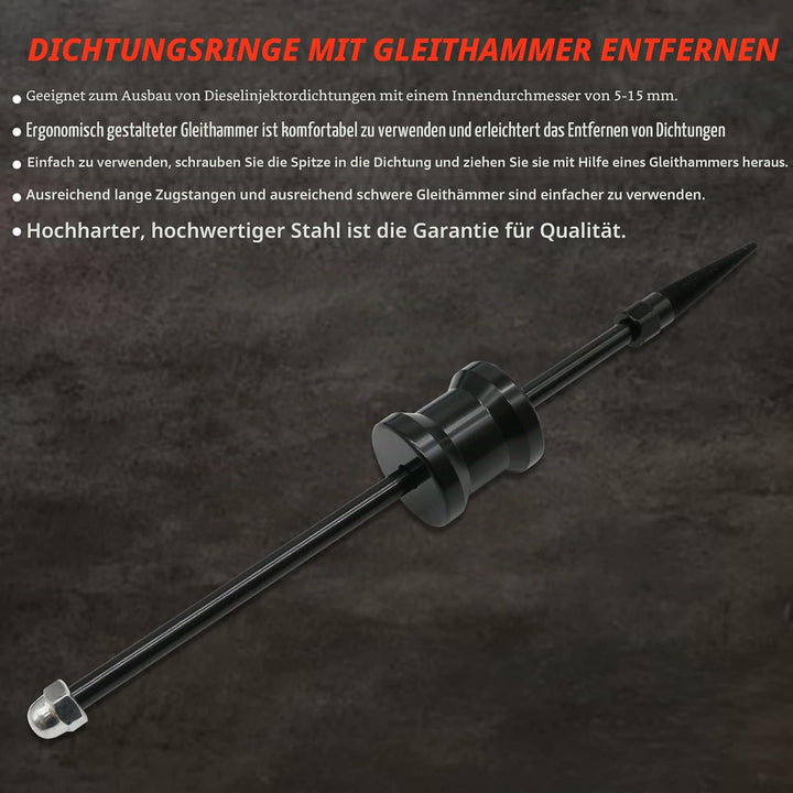 CHANG QI Diesel Injektor Dichtung Abzieher Set, Injektor Werkzeug Entfernung Werkzeug Schwarz Ergono