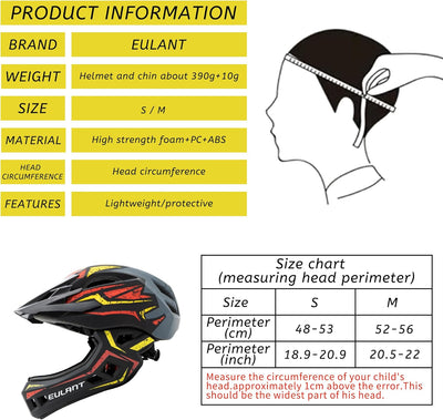 EULANT Fahrradhelm mit Kinnschutz für Jugendliche,Kinder Fullface Helm,BMX helme Jungen,Downhill Hel