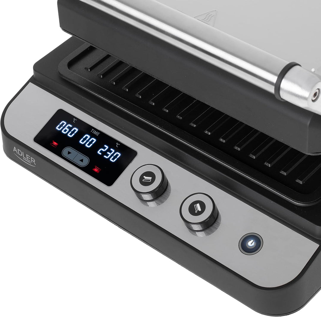 Adler AD 3059 Elektrischer Grill 2 in 1 Elektrogrill mit Kontaktgrill und Tischgrill Funktion 3000W