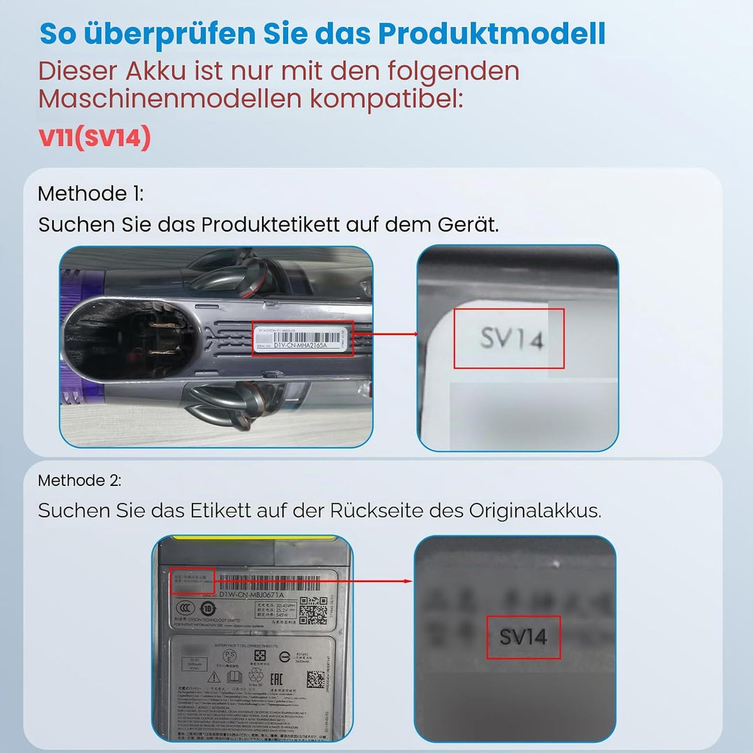 ASUNCELL 3900mAh V11 Akku für Dyson (Schraube Typ Installationsart), 25.2V Ersatzakku für Dyson SV14