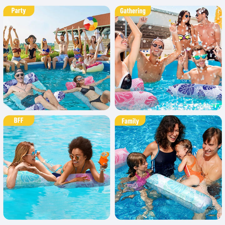 Wasserhängematte Erwachsene 2 Wasser Hängematte mit Netz 4 In 1 Luftmatratze Pool Luftmatratze Netz