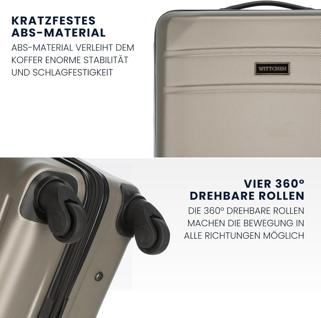 WITTCHEN Globe Line Grosser Koffer Trolley Reisekoffer aus ABS Hartschale 4 Rollen Zahlenschloss | G