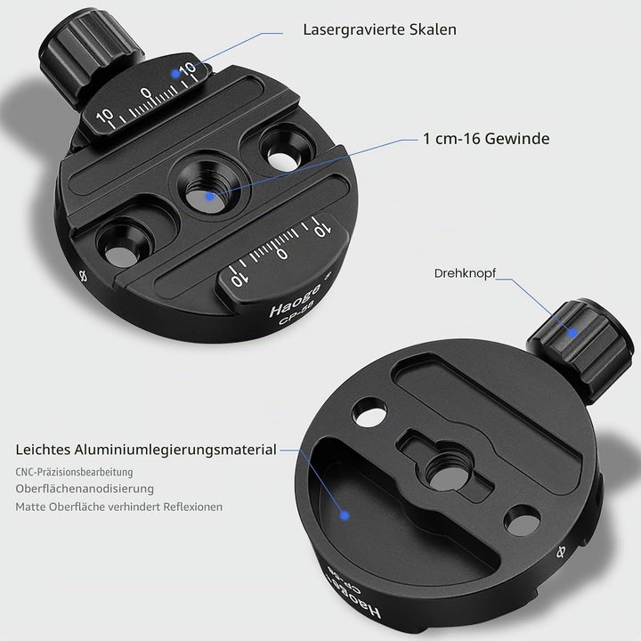 Haoge CP-58 58 mm Schraubknopf, Schnellwechselklemme, Adapterhalterung für Schnellwechselplatte, Kam