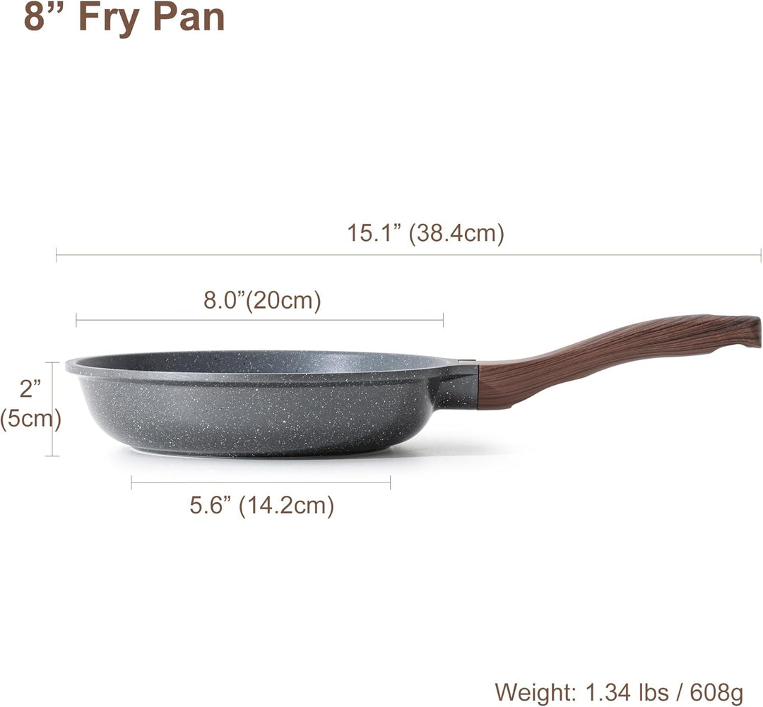 SENSARTE Antihaft Bratpfanne, 20cm Schweizer Granit-Beschichtung Omelette Pfanne, gesunde Stein Koch