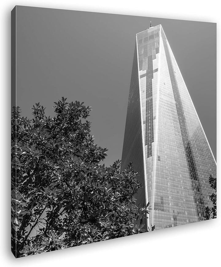 das World Trade Center Format: 60x60 Effekt: Schwarz&Weiss als Leinwandbild, Motiv fertig gerahmt au