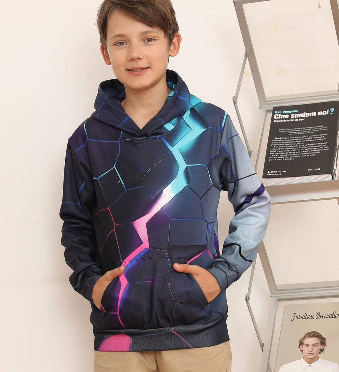AIDEAONE Jungen Mädchen 3D Hoodie Kapuzenpullover Sweatshirt Mit Kapuze Neu C31 14-16 Jahre, Neu C31