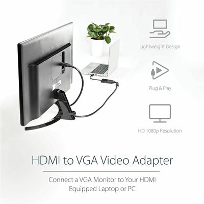 StarTech.com 1080p 60Hz HDMI auf VGA Hochgeschwindigkeits Display Adapter - Aktiver HDMI auf VGA (St